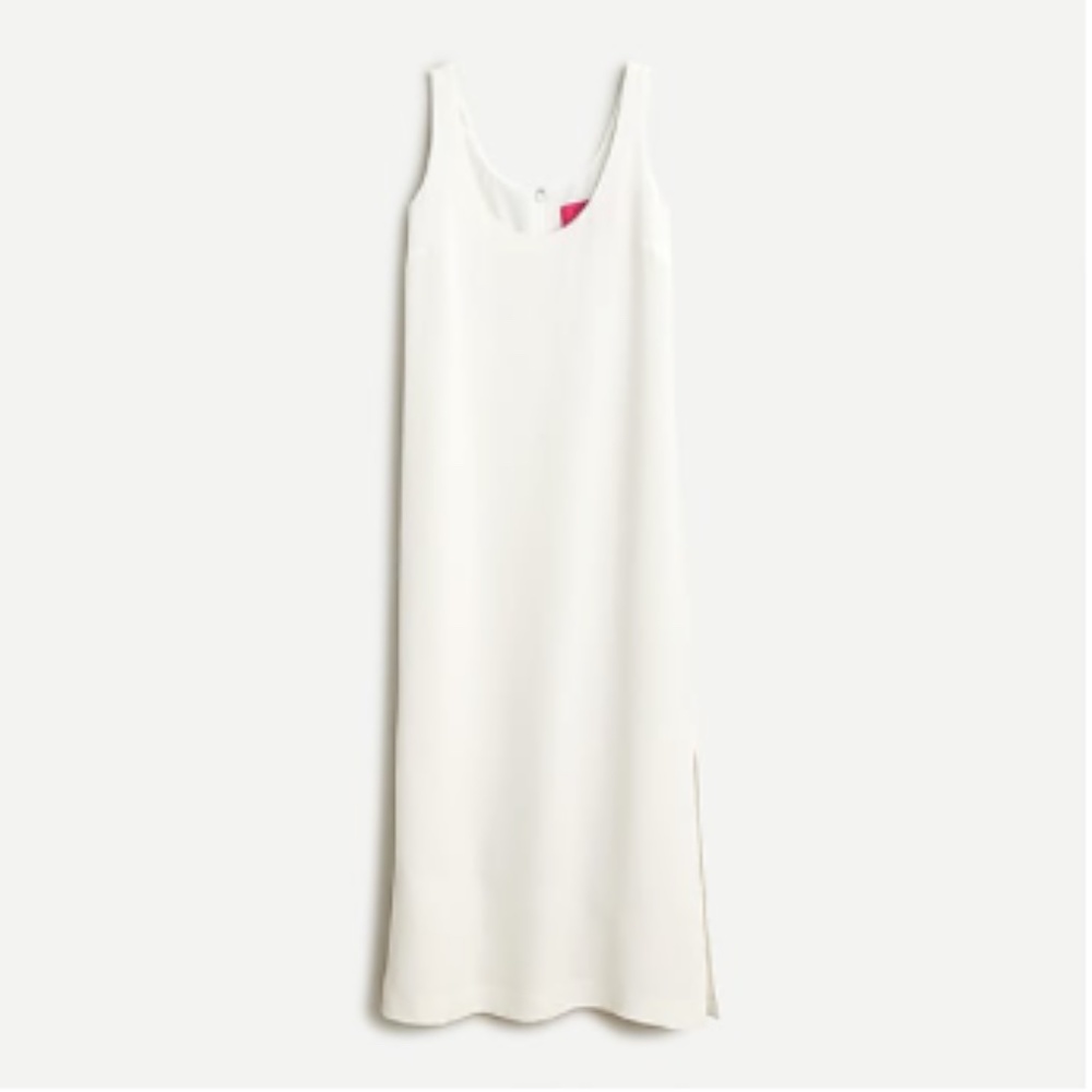 NWOT J. Crew Ivory Silk Tricotine Maxi Dress - Size 8